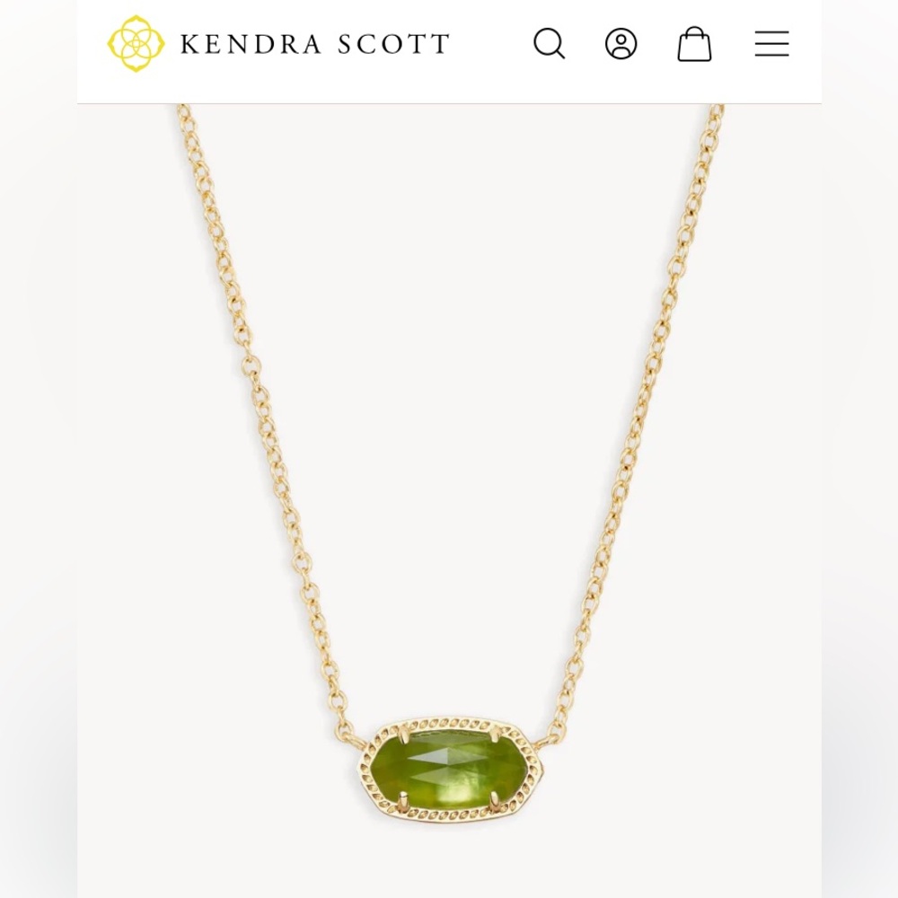 Elisa Gold Pendant Necklace in Peridot Illusion